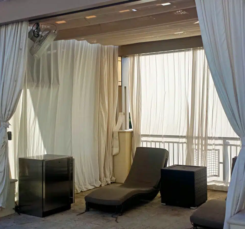 cabana w retractable outdoor shades in miami 1 auto x2 colored toned light ai