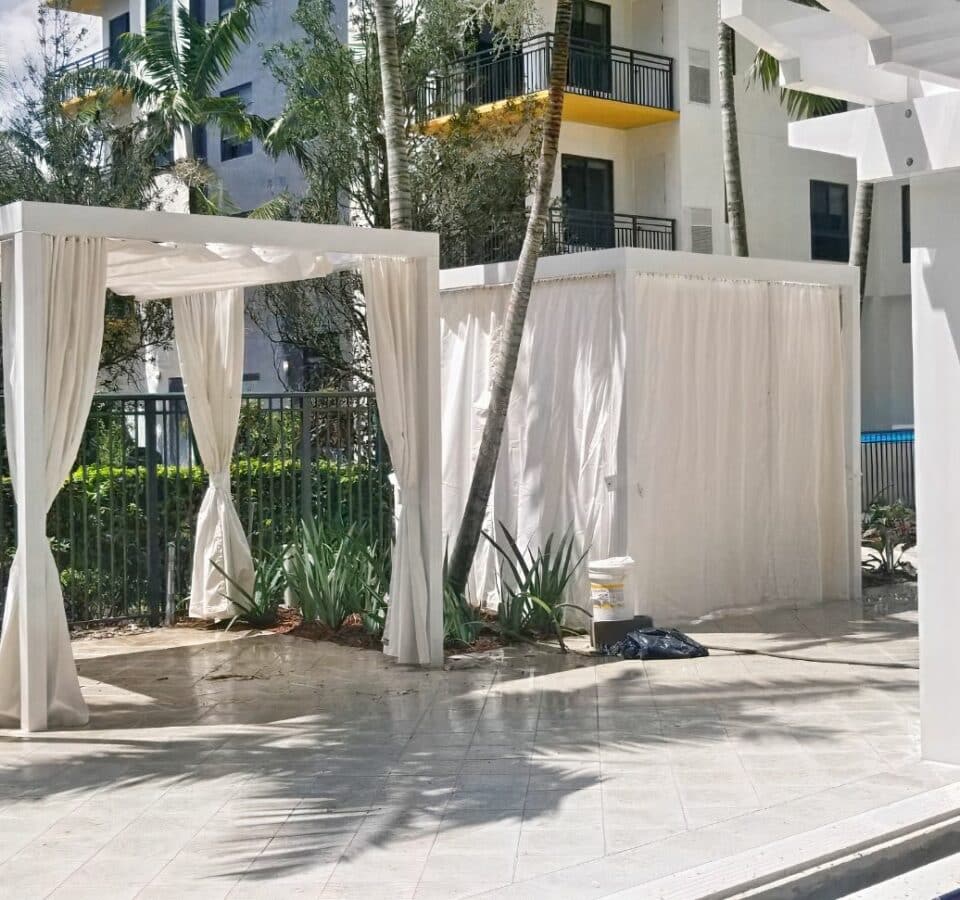 cabana w roman retractable outdoor shades in miami 2 auto x2 colored toned light ai