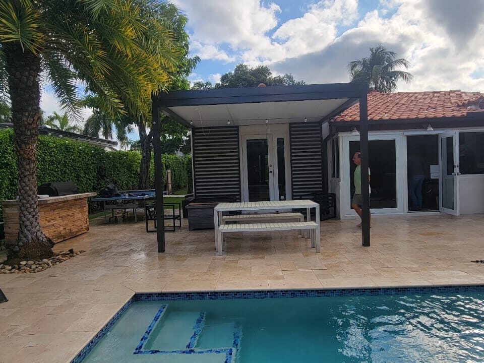 pool deck shade structure in miami