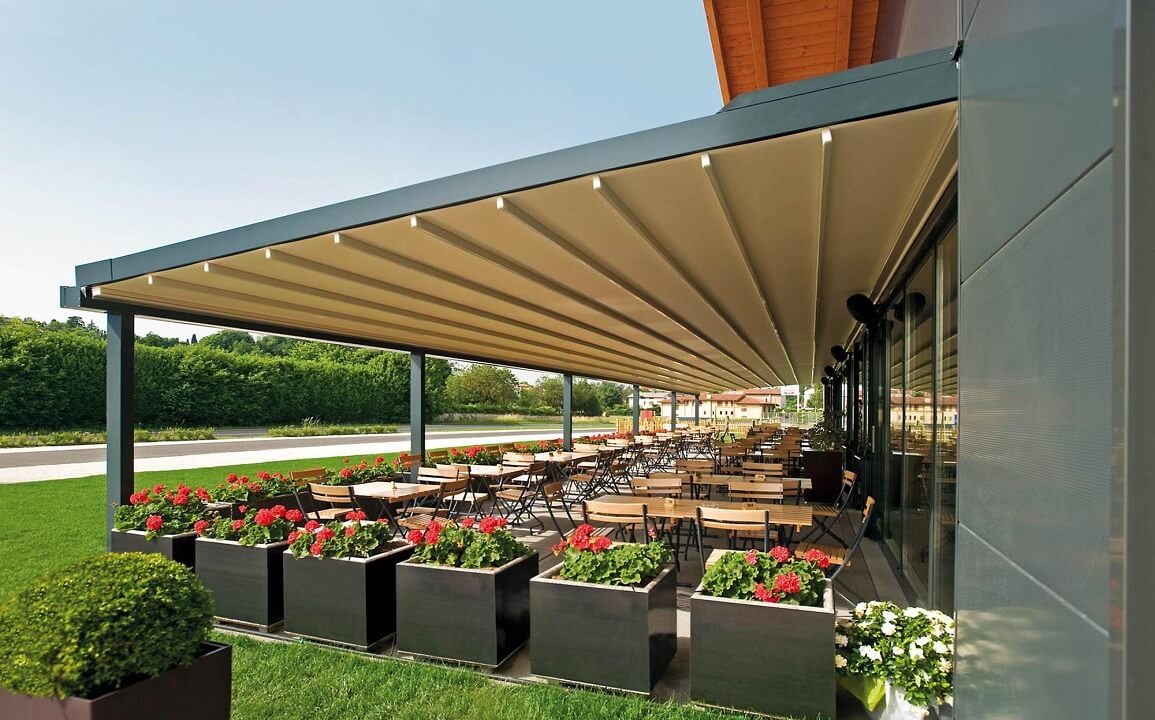 restaurant metal canopies and awnings
