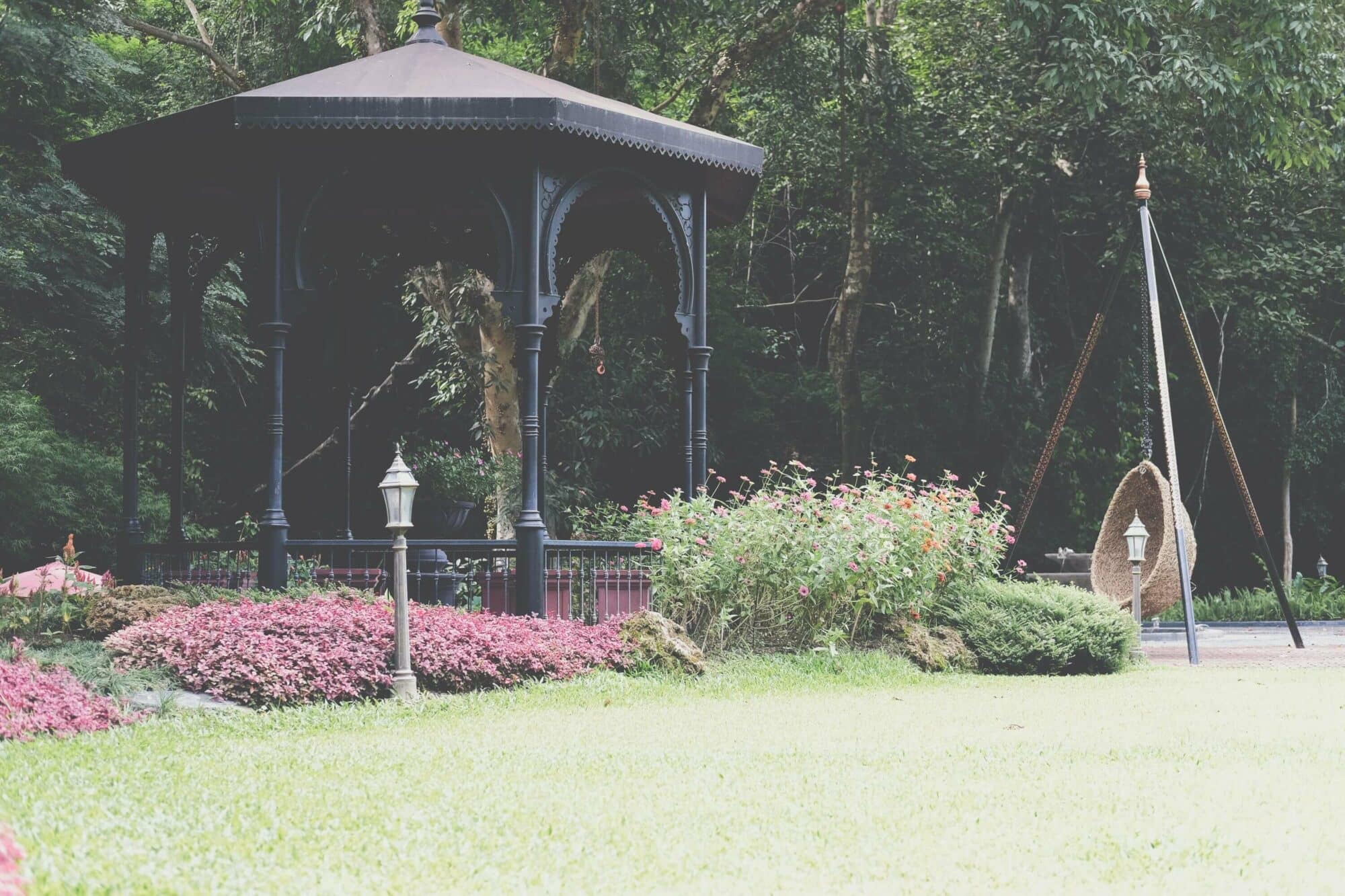 valrose miami gazebo pavilion in garden park tranquil nature scene